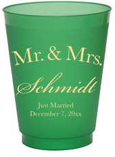 Mr  & Mrs Arched Colored Shatterproof Cups