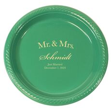 Mr  & Mrs Arched Plastic Plates