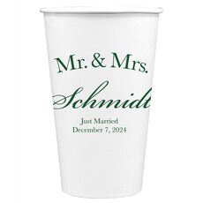 Mr  & Mrs Arched Paper Coffee Cups