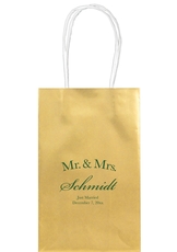 Mr  & Mrs Arched Medium Twisted Handled Bags