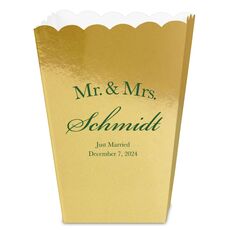 Mr  & Mrs Arched Mini Popcorn Boxes