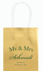 Mr  & Mrs Arched Mini Twisted Handled Bags