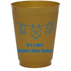 Teddy Bear Clothesline Colored Shatterproof Cups