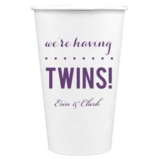 We're Having Twins Paper Coffee Cups