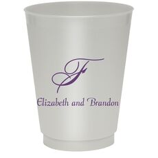 Pick Your Single Monogram with Text Colored Shatterproof Cups