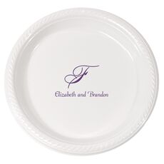 Pick Your Single Monogram with Text Plastic Plates