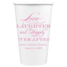 Love Laughter Ever After Paper Coffee Cups