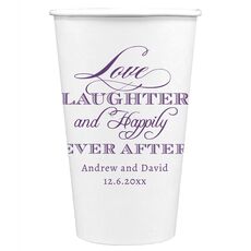 Love Laughter Ever After Paper Coffee Cups