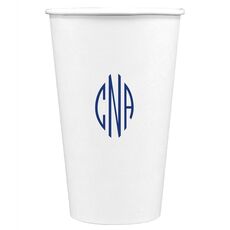 Shaped Oval Monogram Paper Coffee Cups