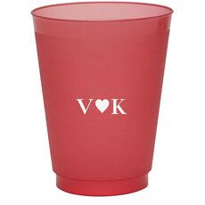 2 Initials Plus Heart Colored Shatterproof Cups