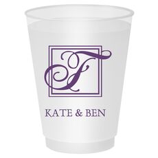 Pick Your Single Initial Monogram with Text Shatterproof Cups