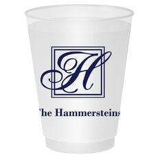 Pick Your Single Initial Monogram with Text Shatterproof Cups