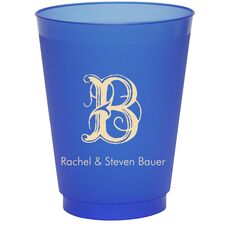Pick Your Single Initial with Text Colored Shatterproof Cups