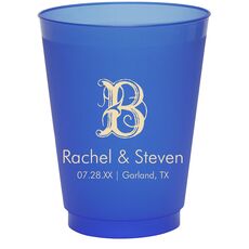 Pick Your Single Initial with Text Colored Shatterproof Cups