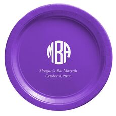 Rounded Monogram with Text Paper Plates