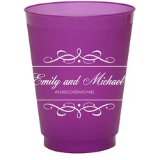 Royal Flourish Framed Names and Text Colored Shatterproof Cups