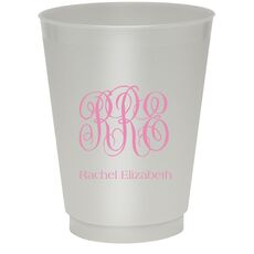 Script Monogram with Text Colored Shatterproof Cups