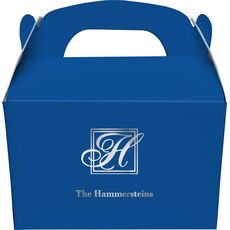 Pick Your Single Initial Monogram with Text Gable Favor Boxes