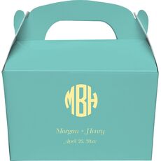 Rounded Monogram with Text Gable Favor Boxes