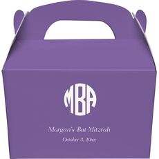 Rounded Monogram with Text Gable Favor Boxes