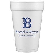 Pick Your Single Initial with Text Styrofoam Cups