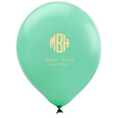Rounded Monogram with Text Latex Balloons