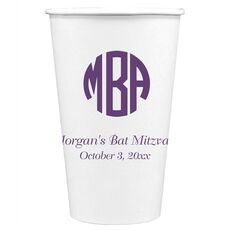 Rounded Monogram with Text Paper Coffee Cups