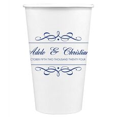 Royal Flourish Framed Names and Text Paper Coffee Cups