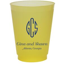 Shaped Oval Monogram with Text Colored Shatterproof Cups