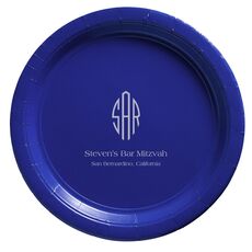 Shaped Oval Monogram with Text Paper Plates