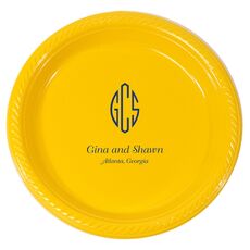 Shaped Oval Monogram with Text Plastic Plates