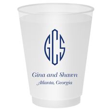 Shaped Oval Monogram with Text Shatterproof Cups