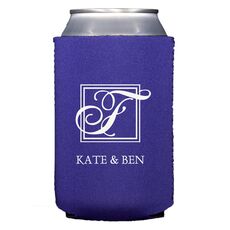 Pick Your Single Initial Monogram with Text Collapsible Koozies