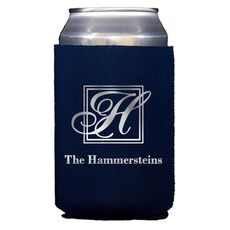 Pick Your Single Initial Monogram with Text Collapsible Huggers