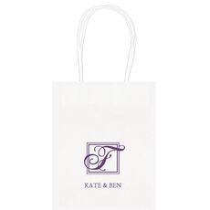 Pick Your Single Initial Monogram with Text Mini Twisted Handled Bags