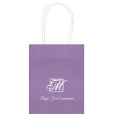 Pick Your Single Initial Monogram with Text Mini Twisted Handled Bags