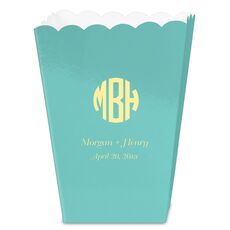 Rounded Monogram with Text Mini Popcorn Boxes