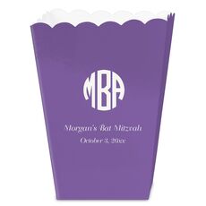 Rounded Monogram with Text Mini Popcorn Boxes