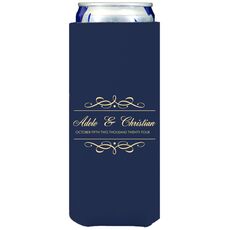 Royal Flourish Framed Names and Text Collapsible Slim Koozies