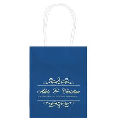 Royal Flourish Framed Names and Text Mini Twisted Handled Bags
