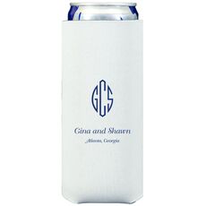 Shaped Oval Monogram with Text Collapsible Slim Koozies