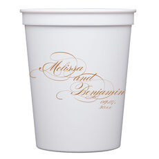 Romantic Script Stadium Cups