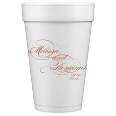 Romantic Script Styrofoam Cups