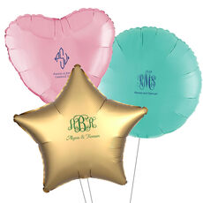 Pick Your Three Letter Monogram Style with Text Mylar Balloons