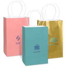 Pick Your Three Letter Monogram Style with Text Medium Twisted Handled Bags
