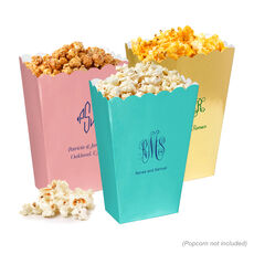 Pick Your Three Letter Monogram Style with Text Mini Popcorn Boxes
