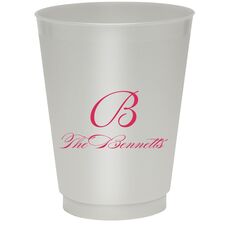 Pick Your Initial Monogram with Text Colored Shatterproof Cups