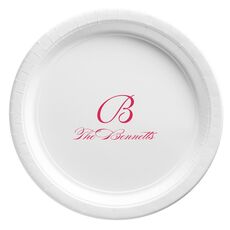Pick Your Initial Monogram with Text Paper Plates