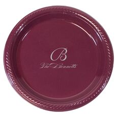 Pick Your Initial Monogram with Text Plastic Plates