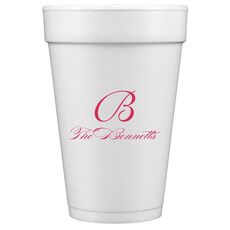 Pick Your Initial Monogram with Text Styrofoam Cups